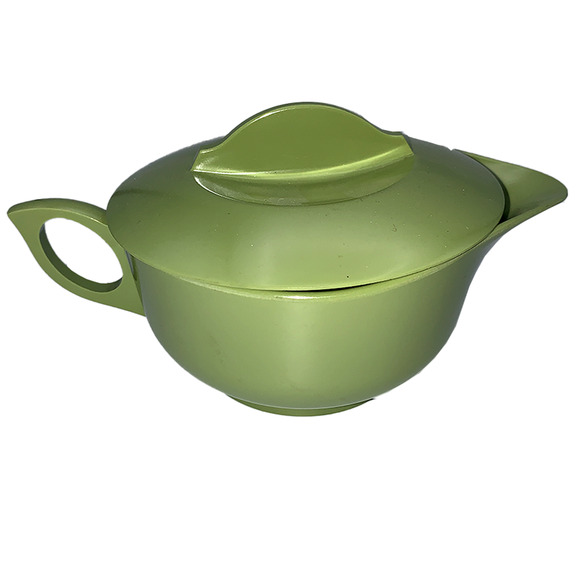 Vintage Melamine 7-Pc Set Avocado Green Cups (#108) Bowl (#106) Creamer (#107) - Picture 7 of 10